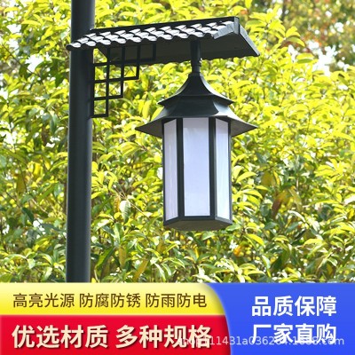 户外仿古庭院灯3米led小区别墅路灯屋檐复古中式灯笼太阳能景观灯图2