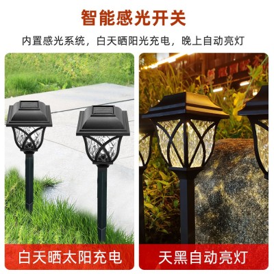 太阳能方盖网格灯户外插地草坪灯庭院花园防雨别墅防水地插灯跨境图5