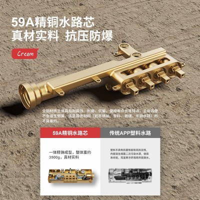 淋浴花洒套装数显恒温全铜卫生间家用水镀枪灰色暗装增压轻奢卫浴图5