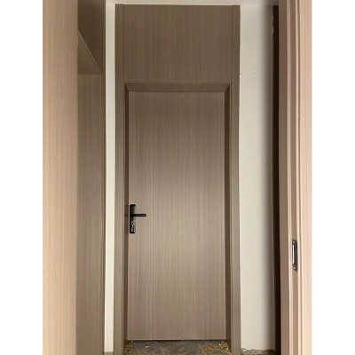 无漆门金属条造型卧室门室内实木复合套装门极简实木门厂家批发图4