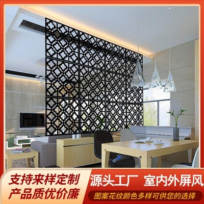 现代铁艺屏风隔断墙酒店办公室铁艺隔断客厅玄关隔断装饰屏风