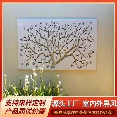 雕花镂空隔断墙办公室酒店落地铁艺屏风花园栏栅金属屏风图4