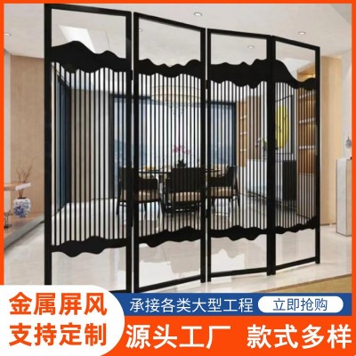 欧式不锈钢屏风轻奢隔断金属镂空浮雕刻玄关美式客厅装饰花格屏风