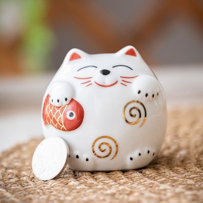 文创 ZAKKA日式杂货 陶瓷大福招财猫储蓄罐 存钱罐 家居摆件  2个图5