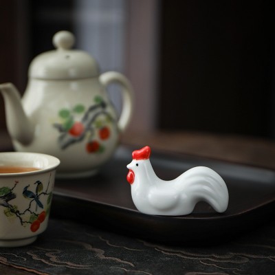 日式杂货 摆件花宠日系可爱 动物猫狗生肖陶瓷工艺品 筷子架现货  2个图4