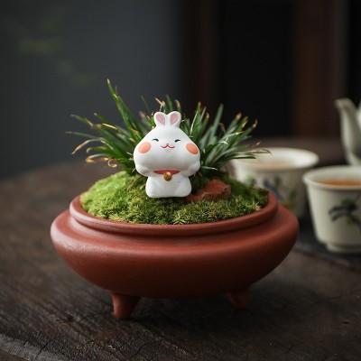日式杂货 摆件花宠日系可爱 动物猫狗生肖陶瓷工艺品 筷子架现货  2个图5