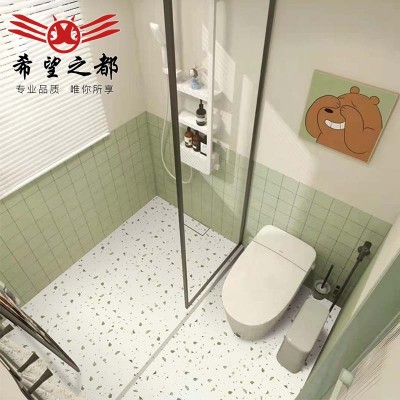 牛油果绿卫生间瓷砖300x600法式复古花砖浴室厨房墙砖厕所地砖  1片图4