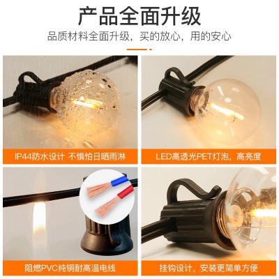 跨境G40 LED灯串 110-220V户外防水高压圣诞装饰氛围E12彩灯串  5套图5