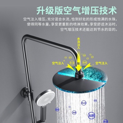 枪灰色淋浴花洒套装全铜家用浴室淋浴器沐浴雨淋花洒带增压喷枪  1件图4