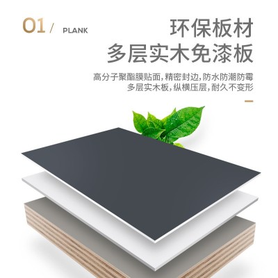 广东曼高卫浴灰色半封镜柜多层实木浴室柜陶瓷盆智能化妆镜柜组合  1套图2