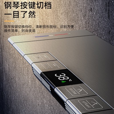 广东曼高卫浴开平全铜淋浴花洒四档恒温冷热龙头手持喷枪枪灰纯白  1套图4