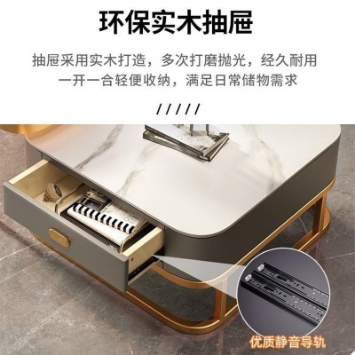 岩板玻璃茶几电视柜组合家用客厅小户型方型茶桌茶台特价2023新款  1把图2