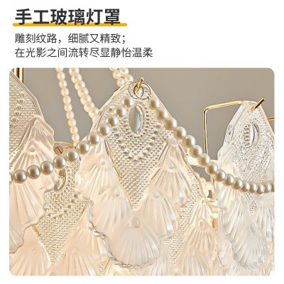 法式轻奢吊灯网红奶油风客厅灯家用客厅水晶主灯卧室餐厅led灯具图5