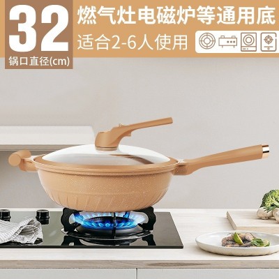 创意新款陶土微压不粘炒锅带蒸笼多功能炒菜锅家用焖煮礼品锅批发图4