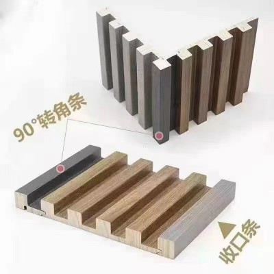 实木格栅板长城板轻奢电视墙背景墙生态木免漆凹凸形木饰面装饰板图5