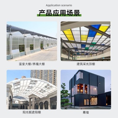 阳光板批发双层拜耳pc板车间透明采光板温室 隔断插接板建筑工程图4