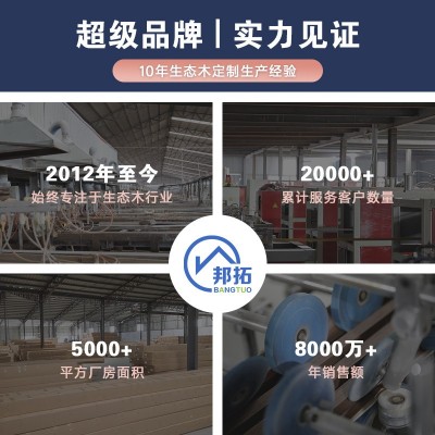 生态木方通隔断玄关立柱屏风背景天花pvc方管绿可木格栅背景墙饰图4