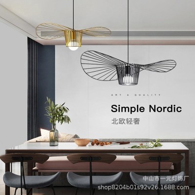 北欧led灯具创意灯饰现代简约卧室单头餐厅灯客厅灯铁艺草帽吊灯图5