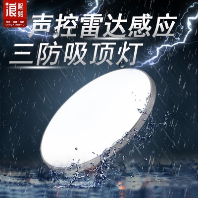 智能吸顶灯 led声控雷达感应灯 过道走廊楼梯车库阳台感应 吸顶灯