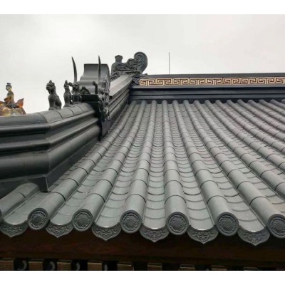 铝镁锰材质 仿古建筑 板瓦 筒瓦 单体瓦 金属铜瓦图3