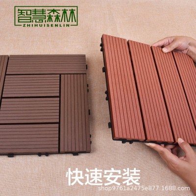 户外塑木拼接地板DIY地板木塑复合地板室外防腐生态木地板批发图5