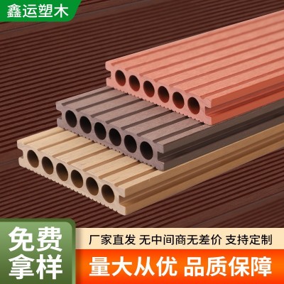 塑木地板批发拼接室外户外防腐防水圆孔木塑地板色彩细腻不易脱色