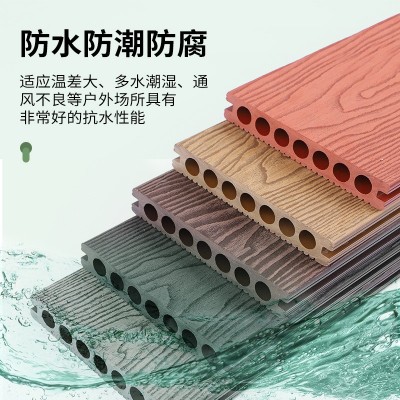 塑木地板户外露台防腐木板阳台庭院栈道室外园林防水木纹地批发图3