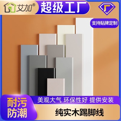 定制艾加实木踢脚线仿古平面灰白黑胡桃橡木柚木简约百搭现代欧式图3