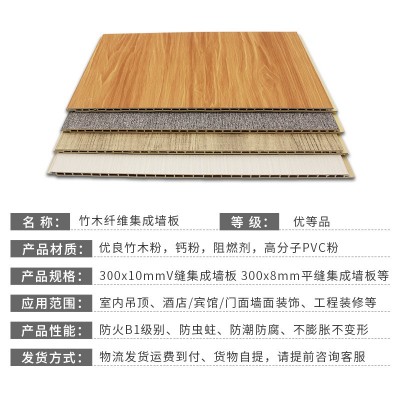 批发竹木纤维集成墙板快装护墙板室内全屋制定吊顶材料集成墙板图2