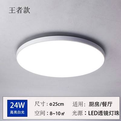 LED吸顶灯卧室灯家用简约客厅灯走廊阳台黑白圆形超薄三防吸顶灯图4