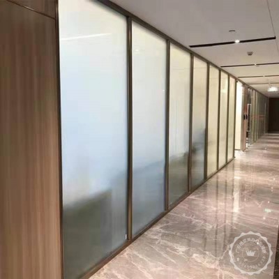 全国热销款办公室玻璃隔断铝合金包边双层百叶单玻磨砂高隔墙图4