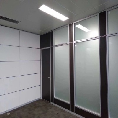 广东办公室铝合金钢铝全景双玻璃隔断写字楼厂房全钢玻璃隔断厂家图2