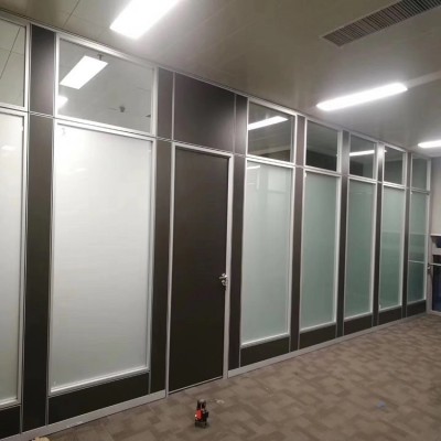 广东办公室铝合金钢铝全景双玻璃隔断写字楼厂房全钢玻璃隔断厂家图4