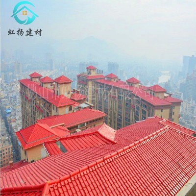 佛山树脂瓦厂家屋顶仿古别墅瓦塑料瓦新农村塑钢瓦加厚雨棚屋檐瓦图5