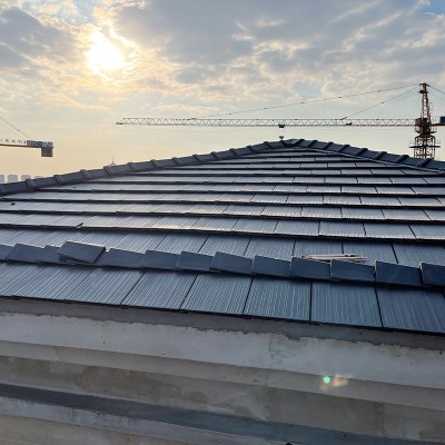 陶土条纹平板瓦仿古建筑瓦片陶土瓦别墅屋顶屋面装饰黏土瓦片图4