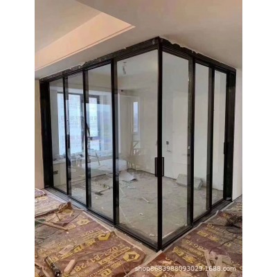 成都厨房推拉门极窄边框三联动钛镁合金客厅阳台吊轨移门隔断门图3