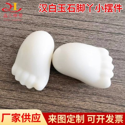 汉白玉石脚丫工艺品创意时尚家居雕刻书房家居客厅装饰茶桌小摆件图3