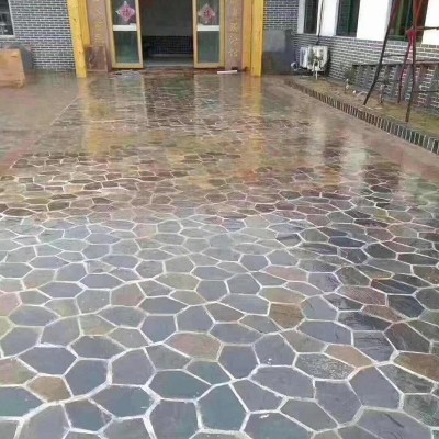 青石板冰裂纹 冰裂纹碎拼石园林别墅青石板地砖 不规则地砖青石板图3