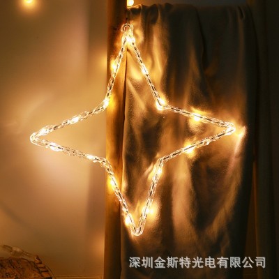 led五角星水晶亚克力圣诞装饰灯低压户外工程节日彩灯月亮造型灯图5