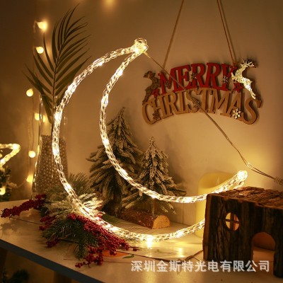 led五角星水晶亚克力圣诞装饰灯低压户外工程节日彩灯月亮造型灯图4