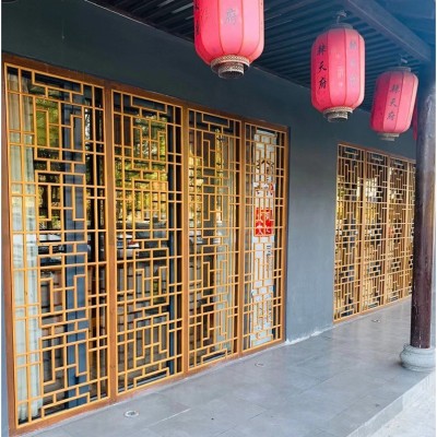 新中式实木屏风酒店木制隔断日式简约客厅屏风花格玄关格栅花格图4