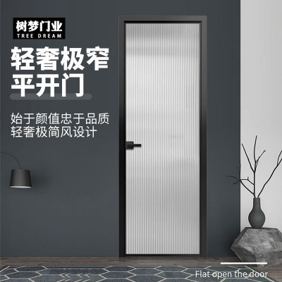 网红极窄卫生间门长虹玻璃厕所浴室卫生间门铝合金极简厨房室内门图3