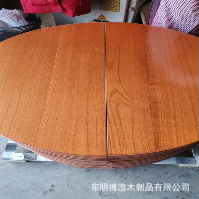 折叠圆桌餐桌家用小户型隐形饭桌酒店圆桌面桐木实木桌面图2