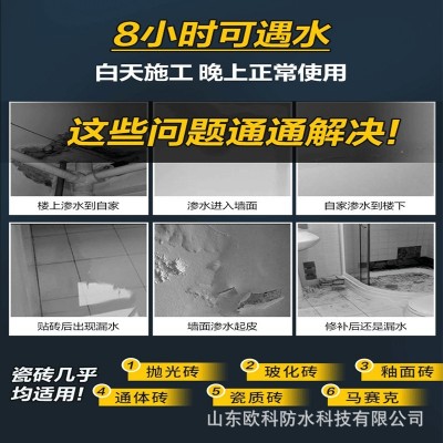 欧科天冬聚脲防水涂料免砸砖透明防水胶 卫生间阳台专用修缮涂料图3