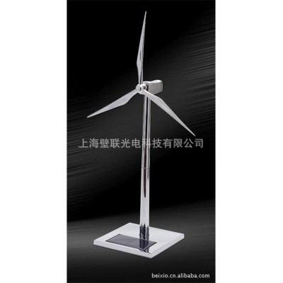 厂家制作金属摆件风力发电机模型 仿真太阳能风车模型 礼品工艺品图3